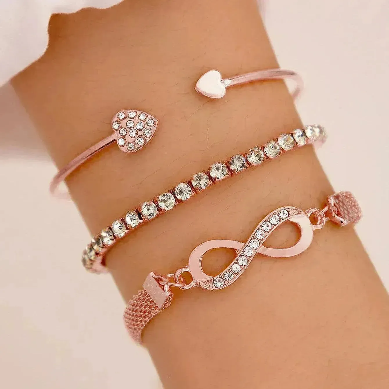 Simple Metal Multi-layer Bracelet Six-piece Set