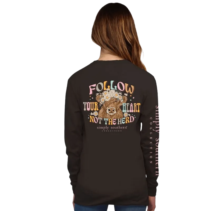 Simply Southern Women's Black Herd Long Sleeve T-Shirt