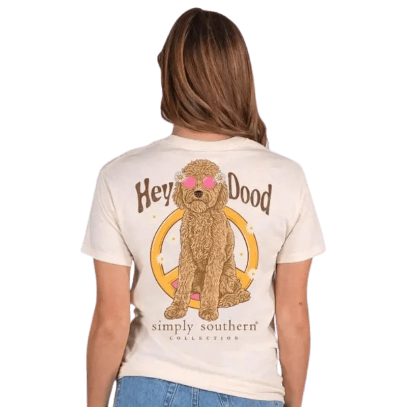 Simply Southern Women's Hey Dood Pearl Short Sleeve Graphic T-Shirt