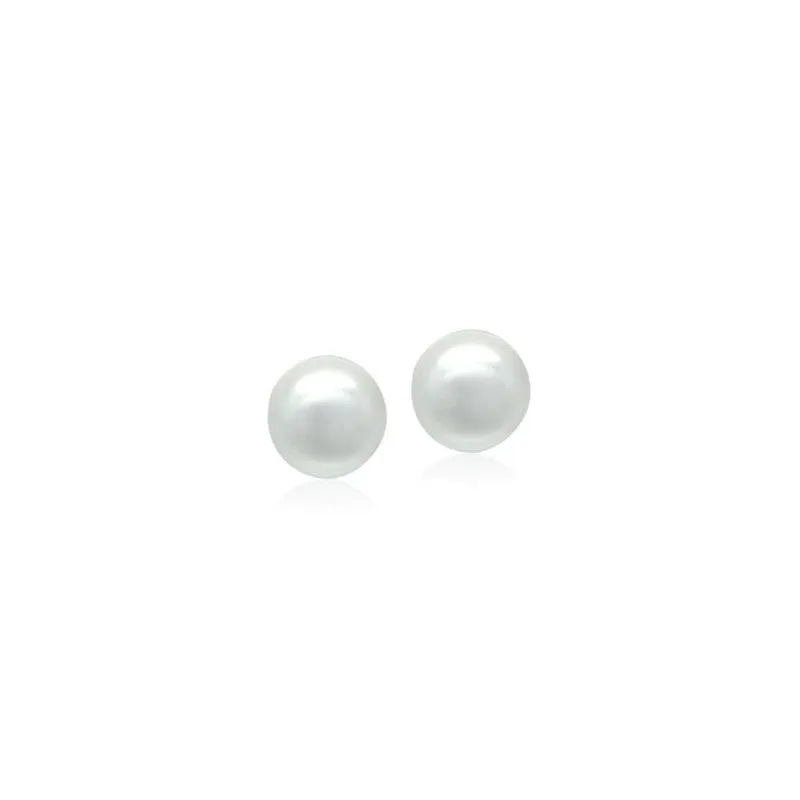 Simulated Pearl 12mm Button Earring