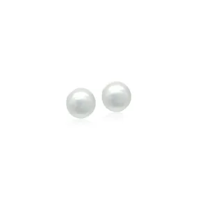 Simulated Pearl 12mm Button Earring