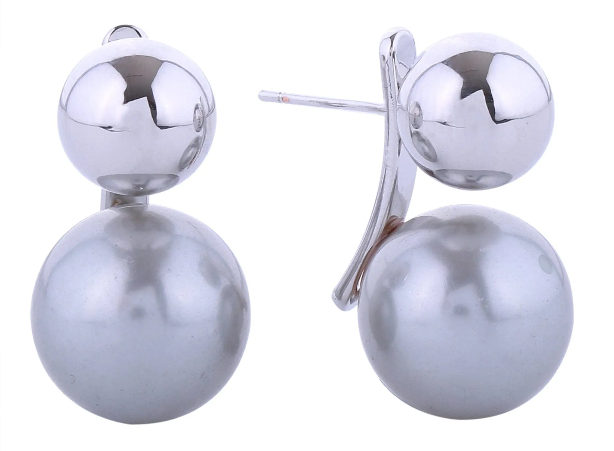 SJE310957 14K Pearl Ball Drop Post Earrings