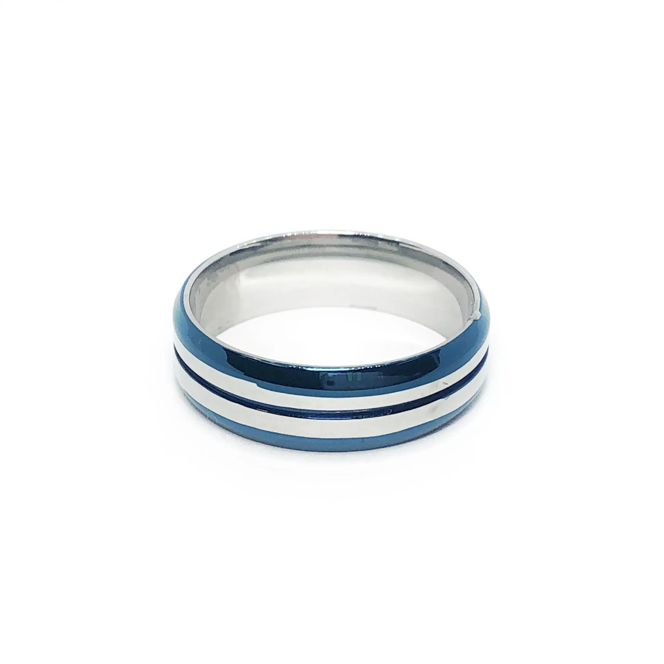 Smooth Lines Two Tone Stainless Steel Ring