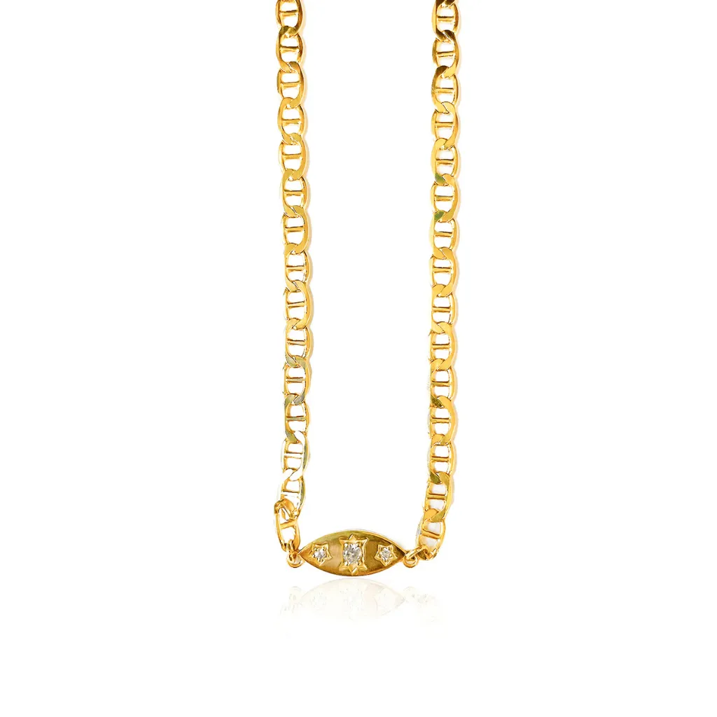 Solid Gold Freedom Statement Necklace