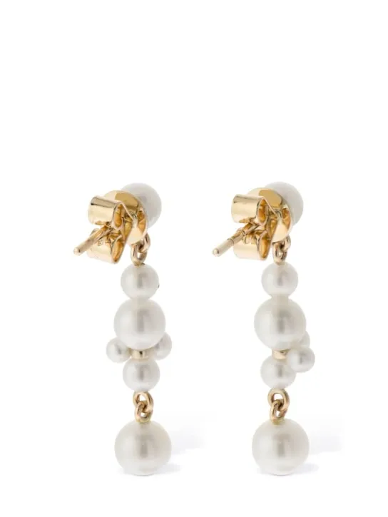 Sophie Bille Brahe   14kt &amp; pearl holly splash earrings 