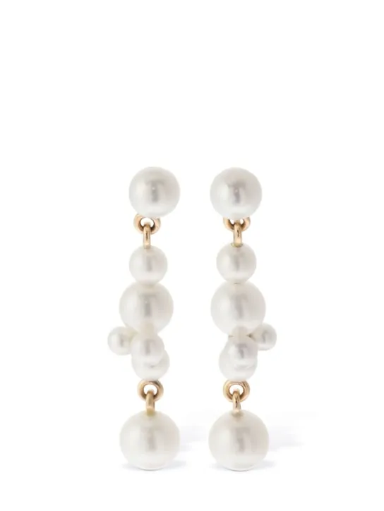 Sophie Bille Brahe   14kt &amp; pearl holly splash earrings 