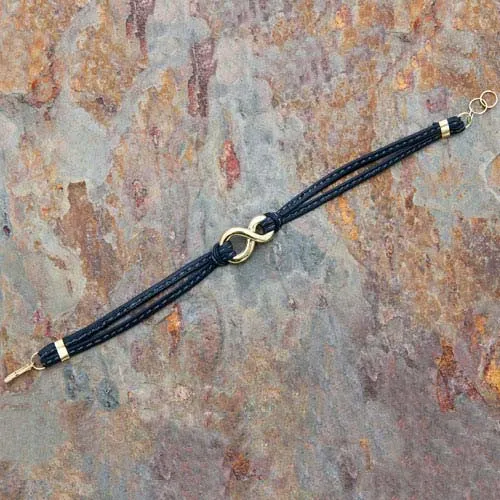 Spaghetti Strap Bracelet with Small Infinity Link