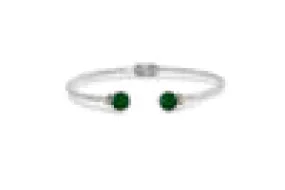 SS/18K 7MM ROUND EMERALD TWIST