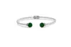 SS/18K 7MM ROUND EMERALD TWIST