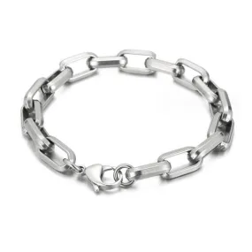 Stainless Steel 9mm Rock Hip Hop Square Bracelet (Circumference 21cm) 不銹鋼9毫米搖滾嘻哈方形手鍊 (鍊長 21cm) KJBR16273