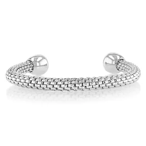 Stainless Steel Textured Open Fancy Bangle