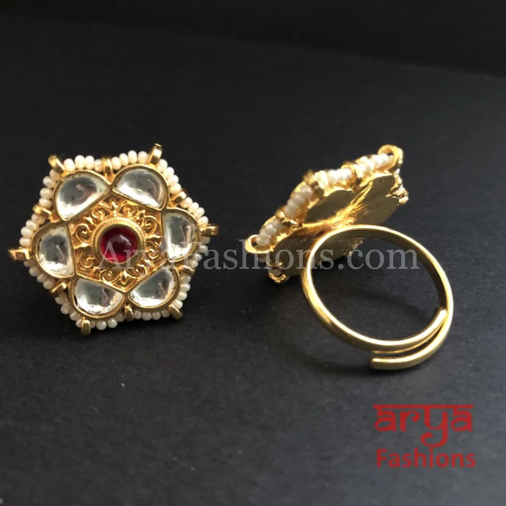 Star Kundan Jadau Bridesmaid Bollywood Ring