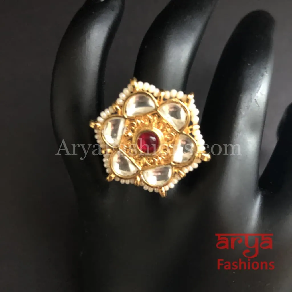 Star Kundan Jadau Bridesmaid Bollywood Ring