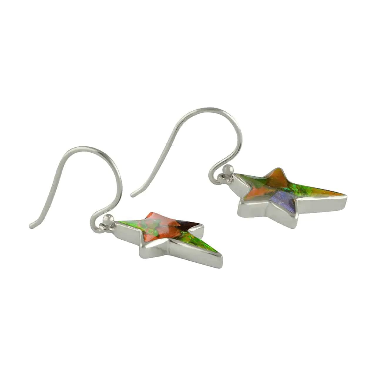 Starborn Ammolite Rising Star Earrings in Sterling Silver