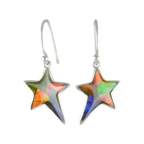 Starborn Ammolite Rising Star Earrings in Sterling Silver