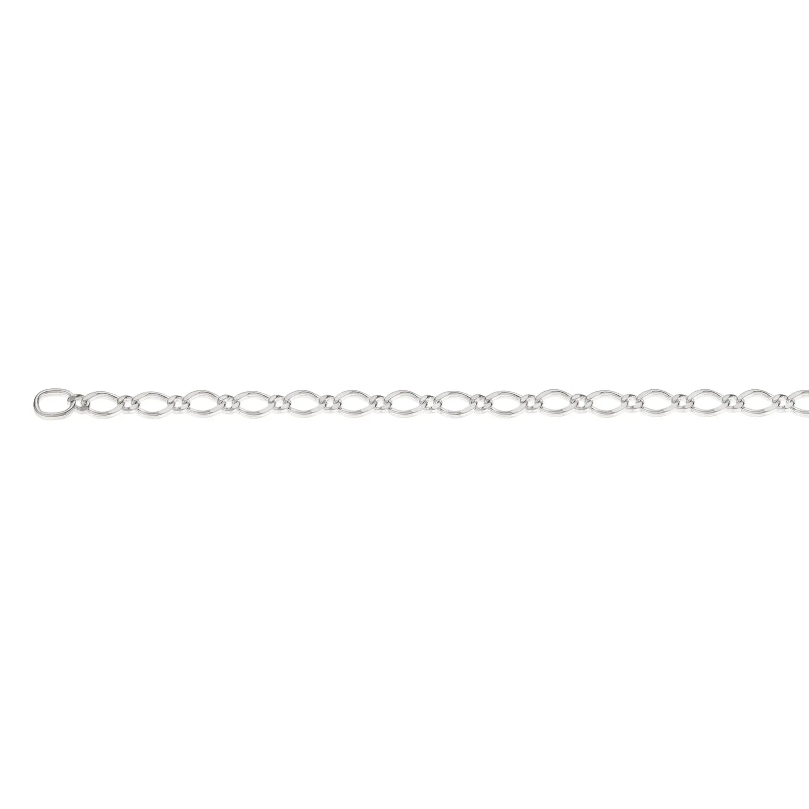 Sterling Silver 18.5cm Figaro Bracelet