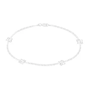 Sterling Silver 19cm with Cutout Butterfly Bracelet