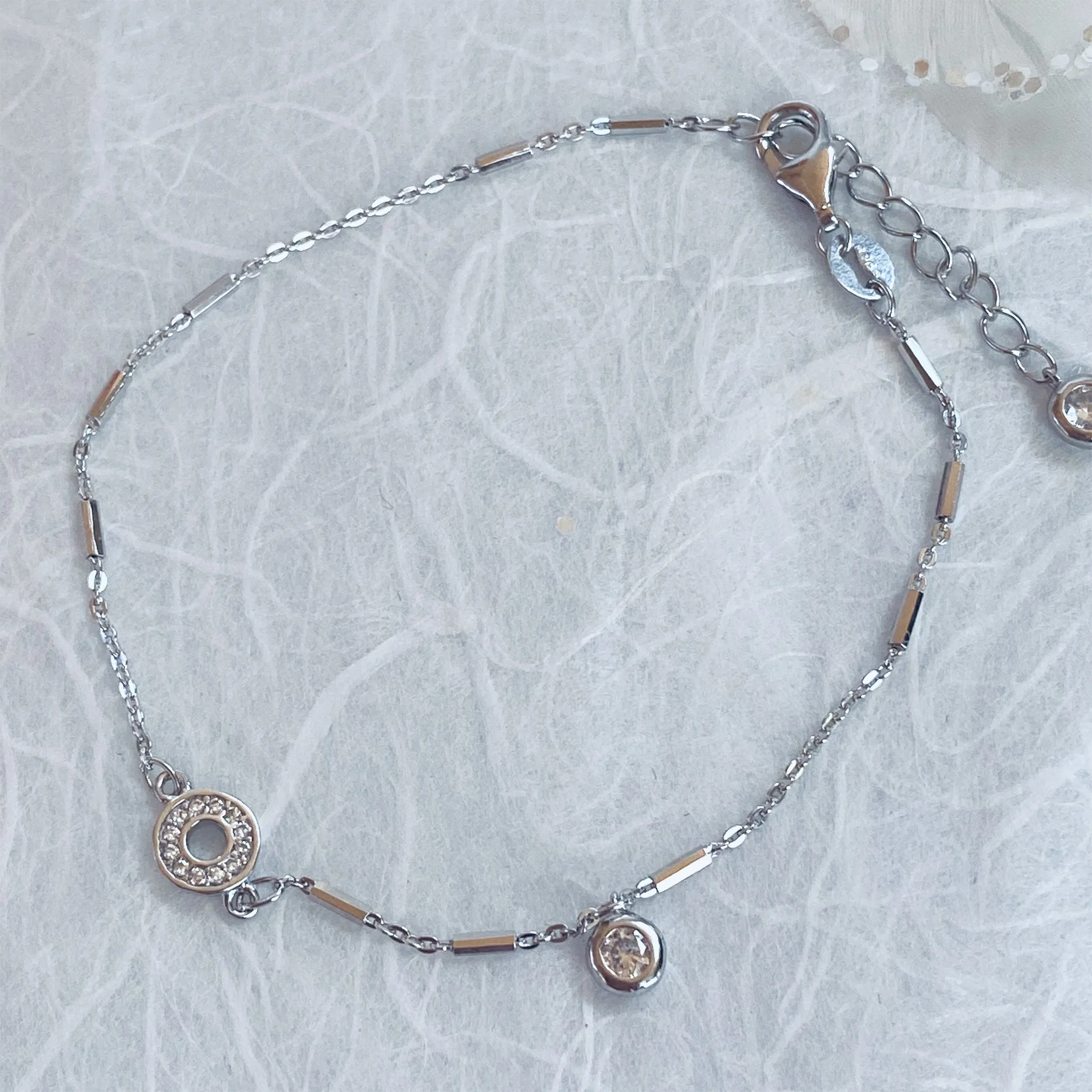 Sterling Silver & Crystal Bracelet