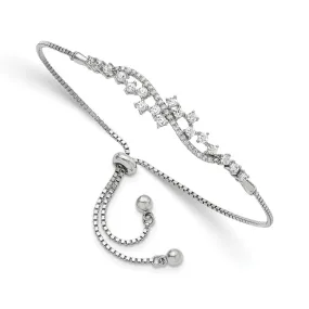 Sterling Silver CZ Adjustable Bolo Bracelet