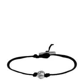 Sterling Silver Fearlessness Bead Bracelet on Black Cord