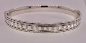 Sterling Silver Glitter Bangle Bracelet