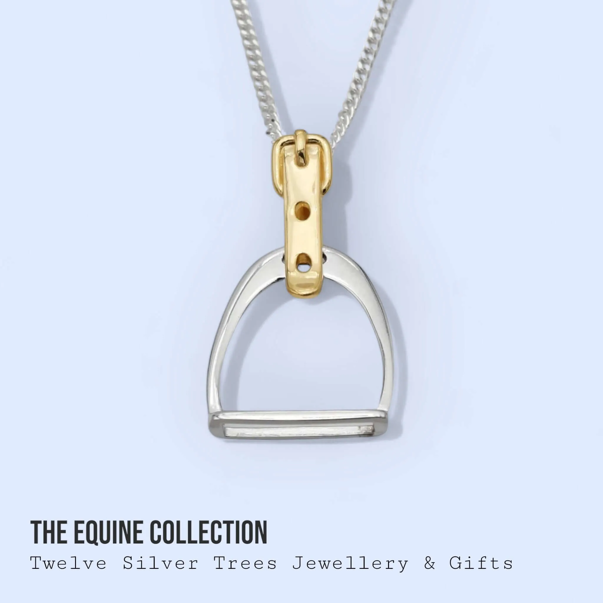 Stirrup And Buckle pendant In Sterling Silver & 18 Carat Gold Vermeil