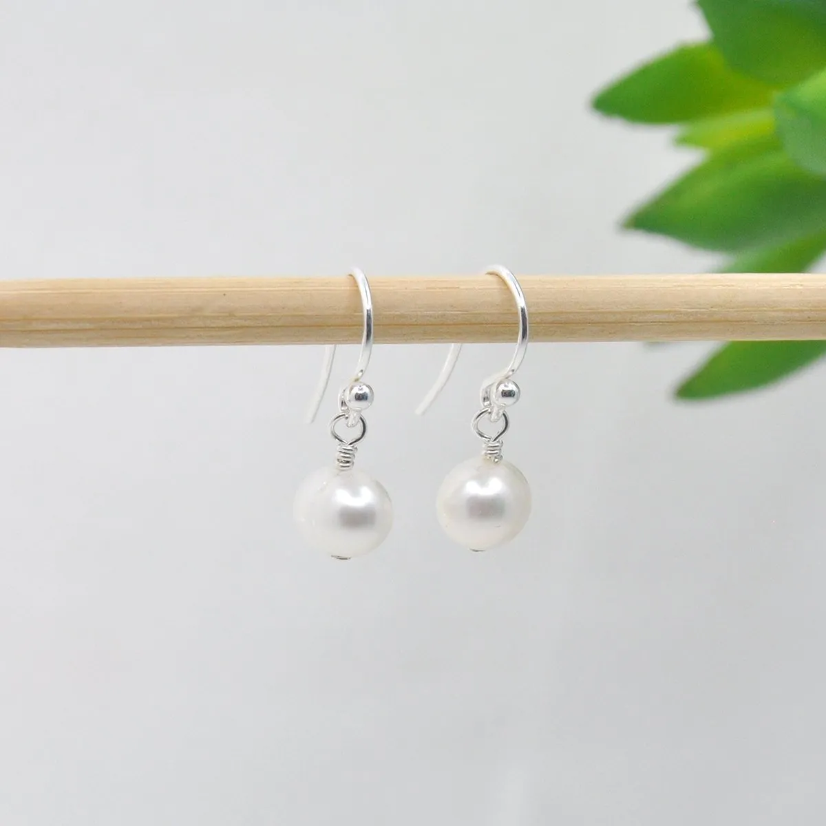 Teal Freshwater Pearl Drop Earrings