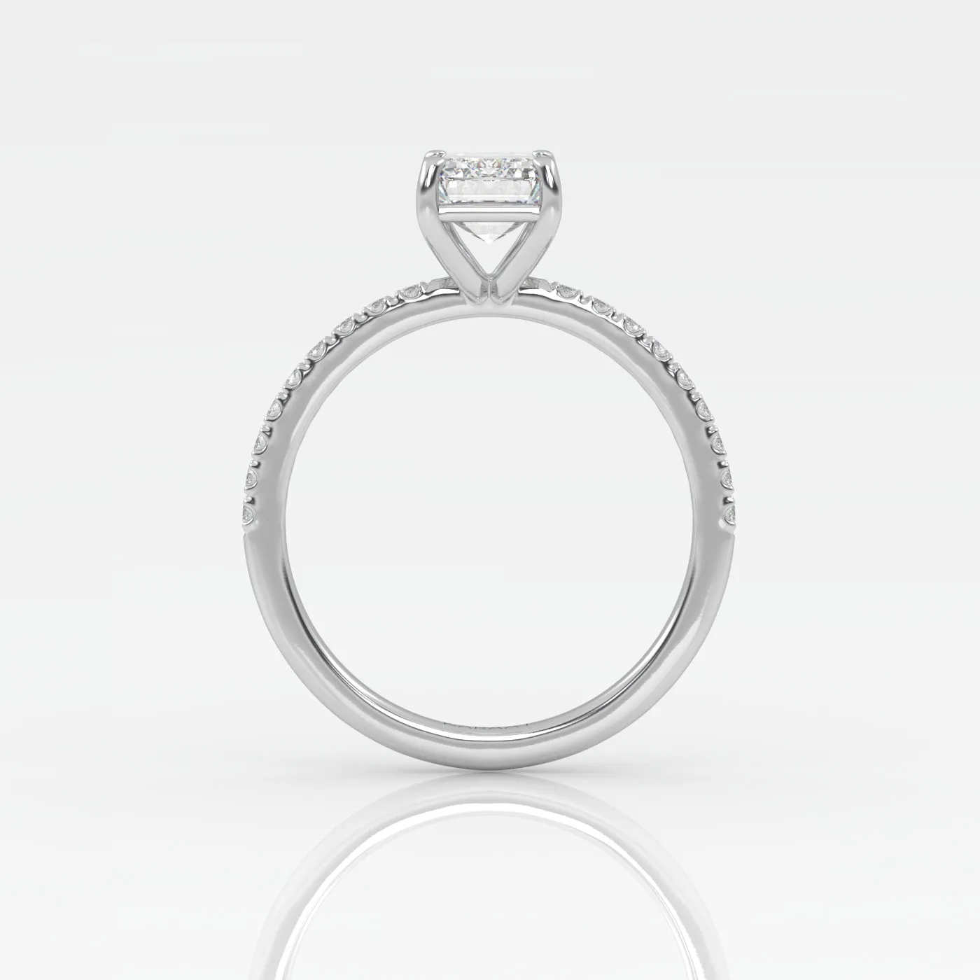 The Emerald Solitaire with Pavé band