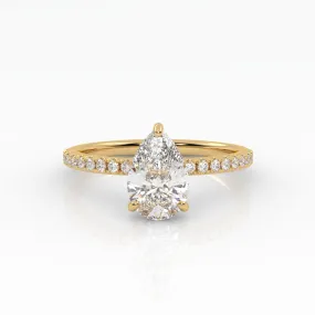 The Pear Solitaire with Pavé band