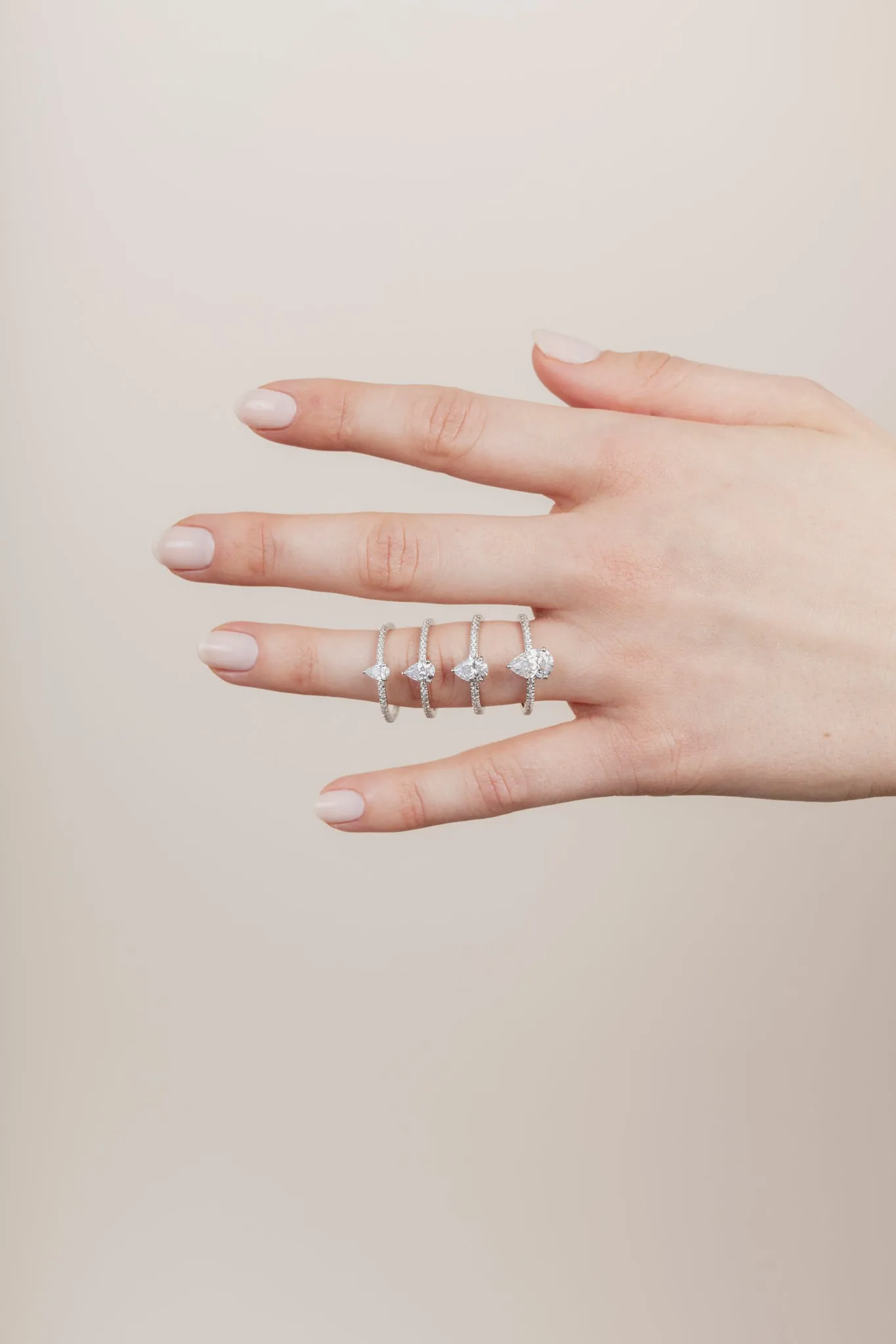 The Pear Solitaire with Pavé band