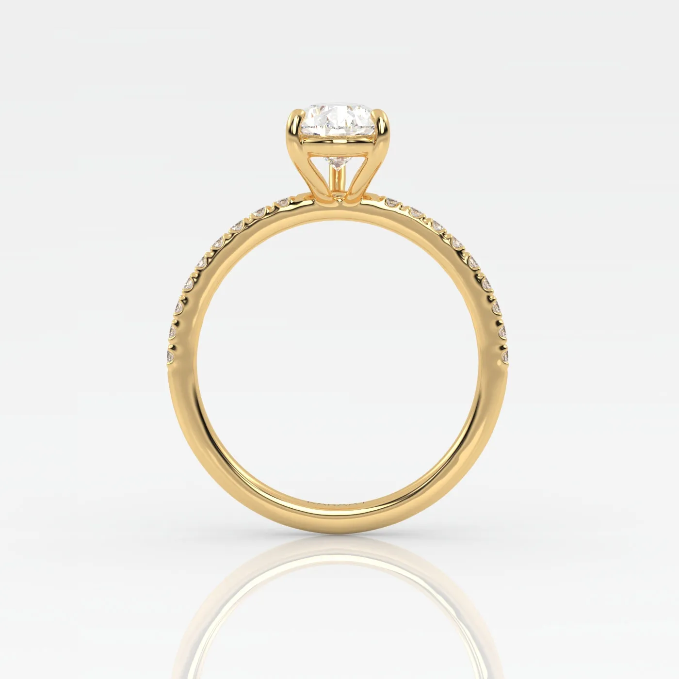 The Pear Solitaire with Pavé band