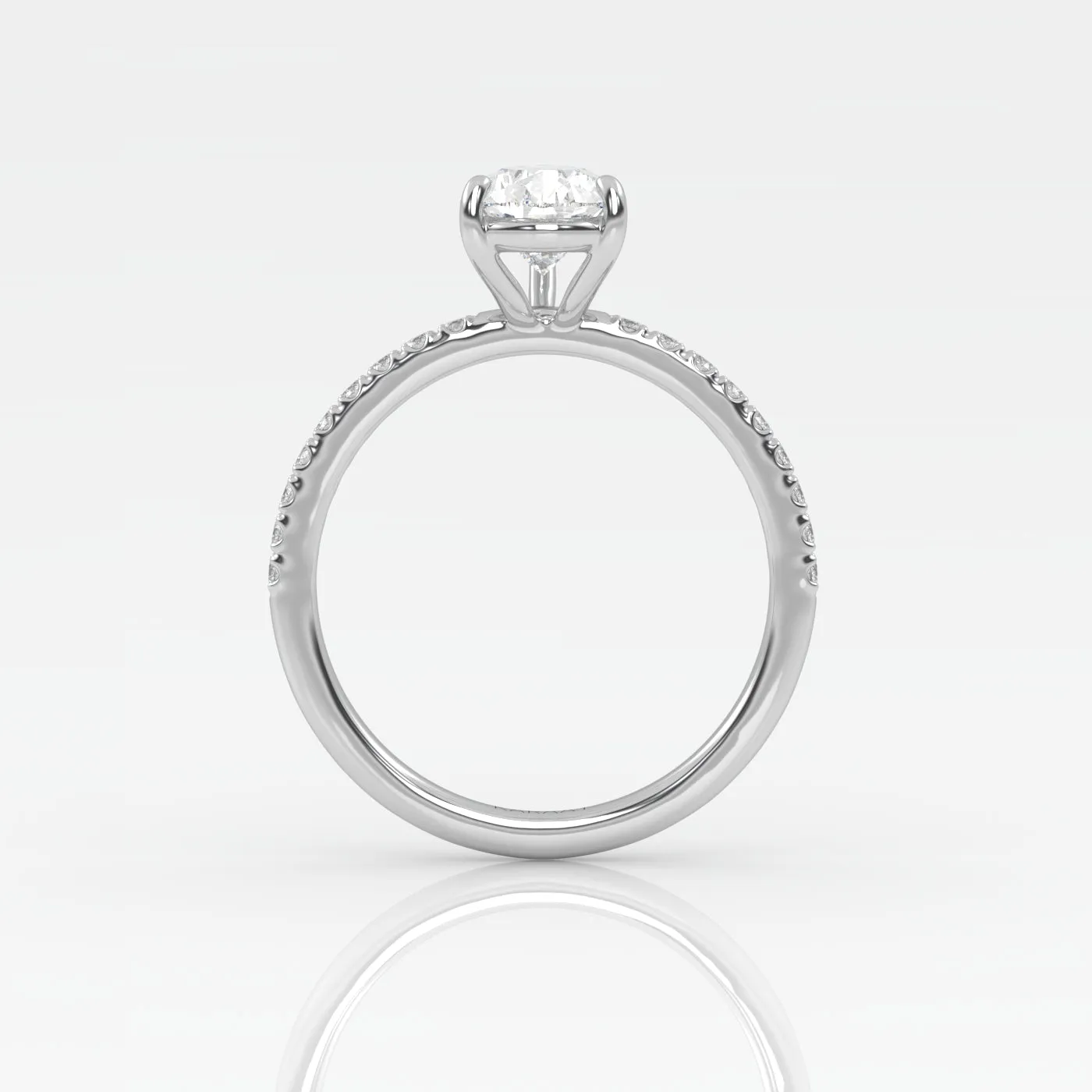 The Pear Solitaire with Pavé band