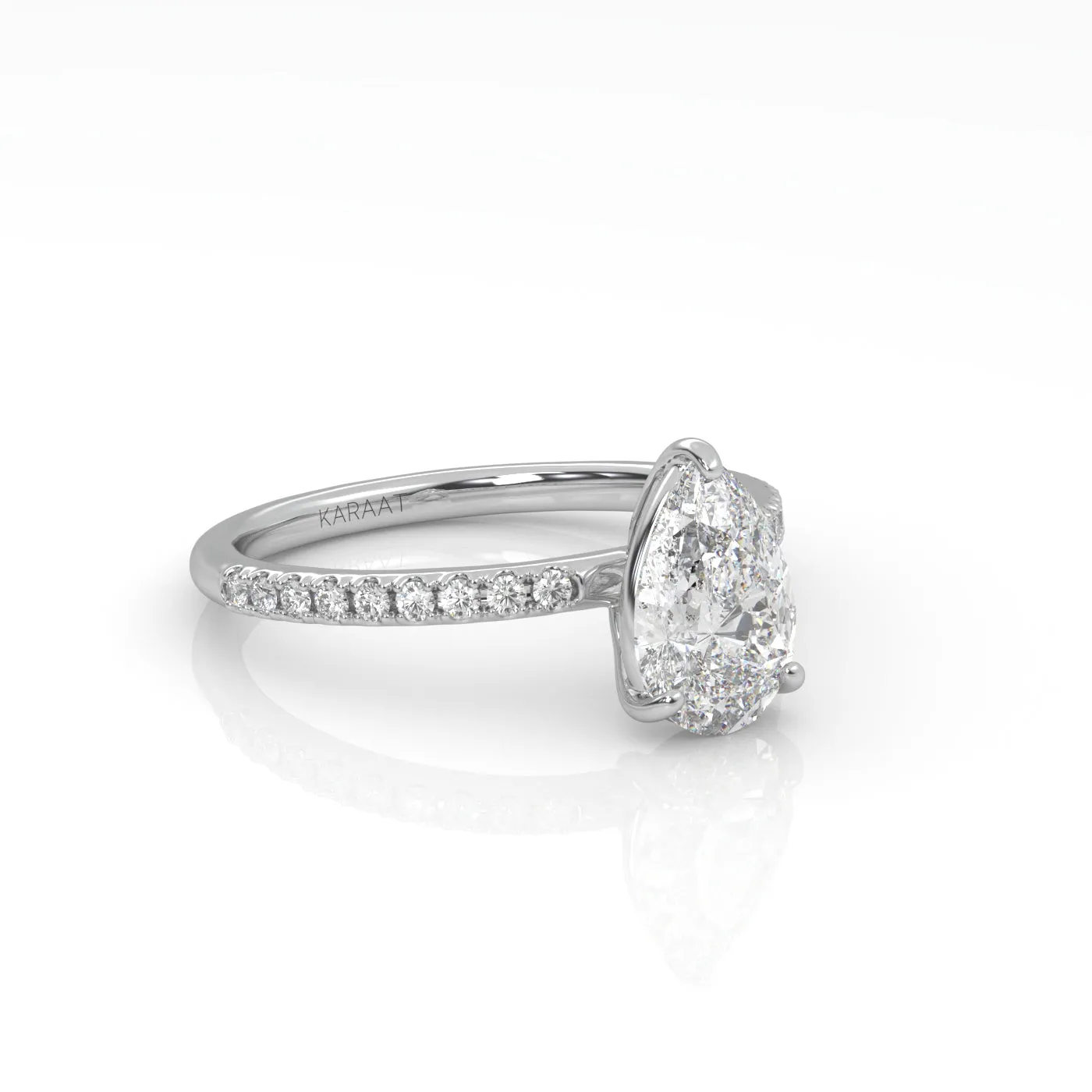 The Pear Solitaire with Pavé band