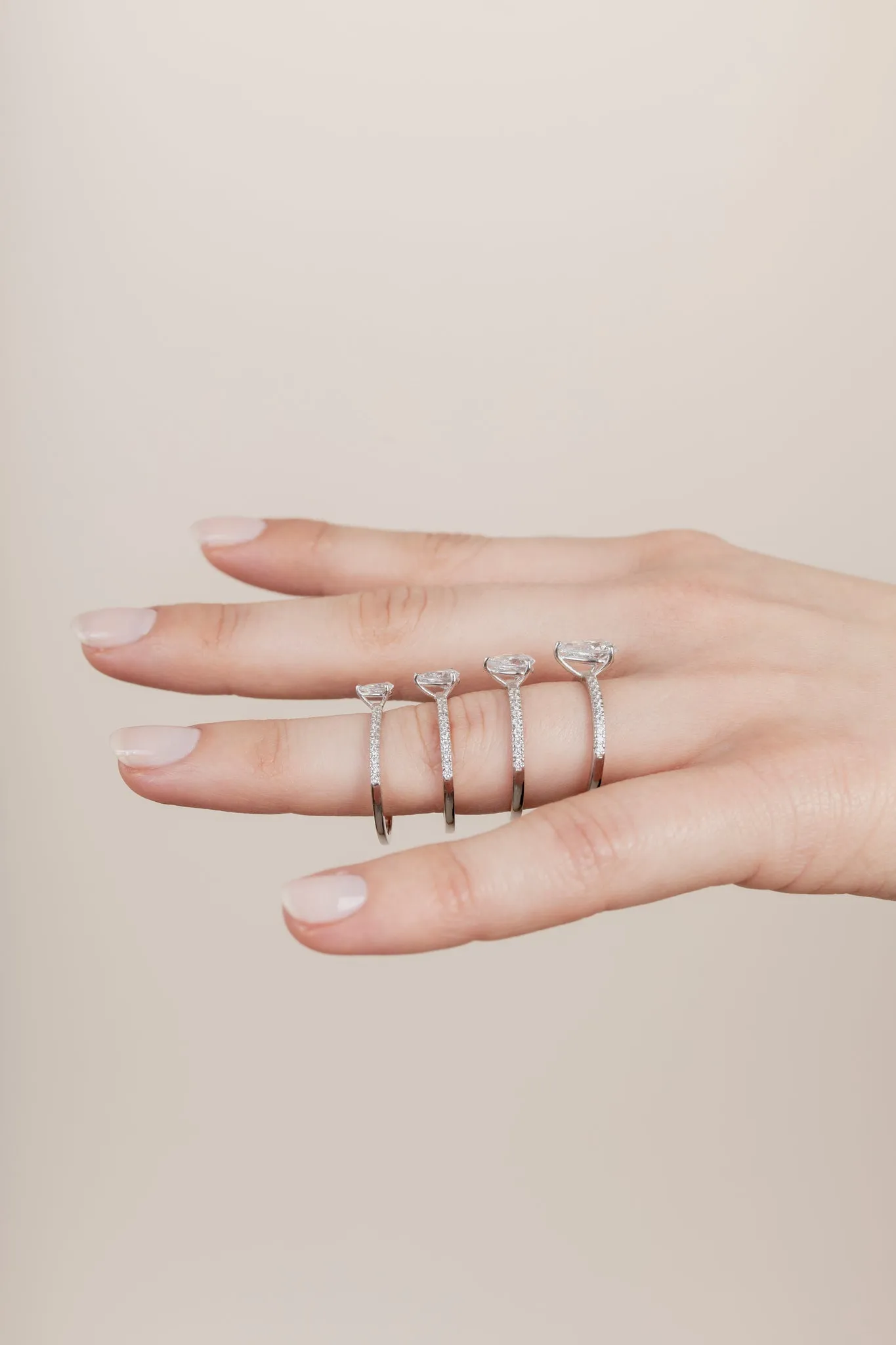 The Pear Solitaire with Pavé band