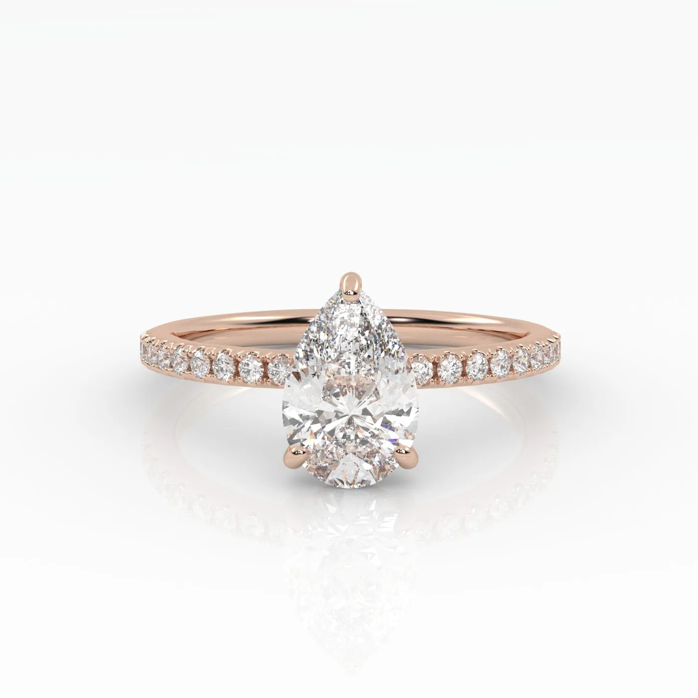 The Pear Solitaire with Pavé band