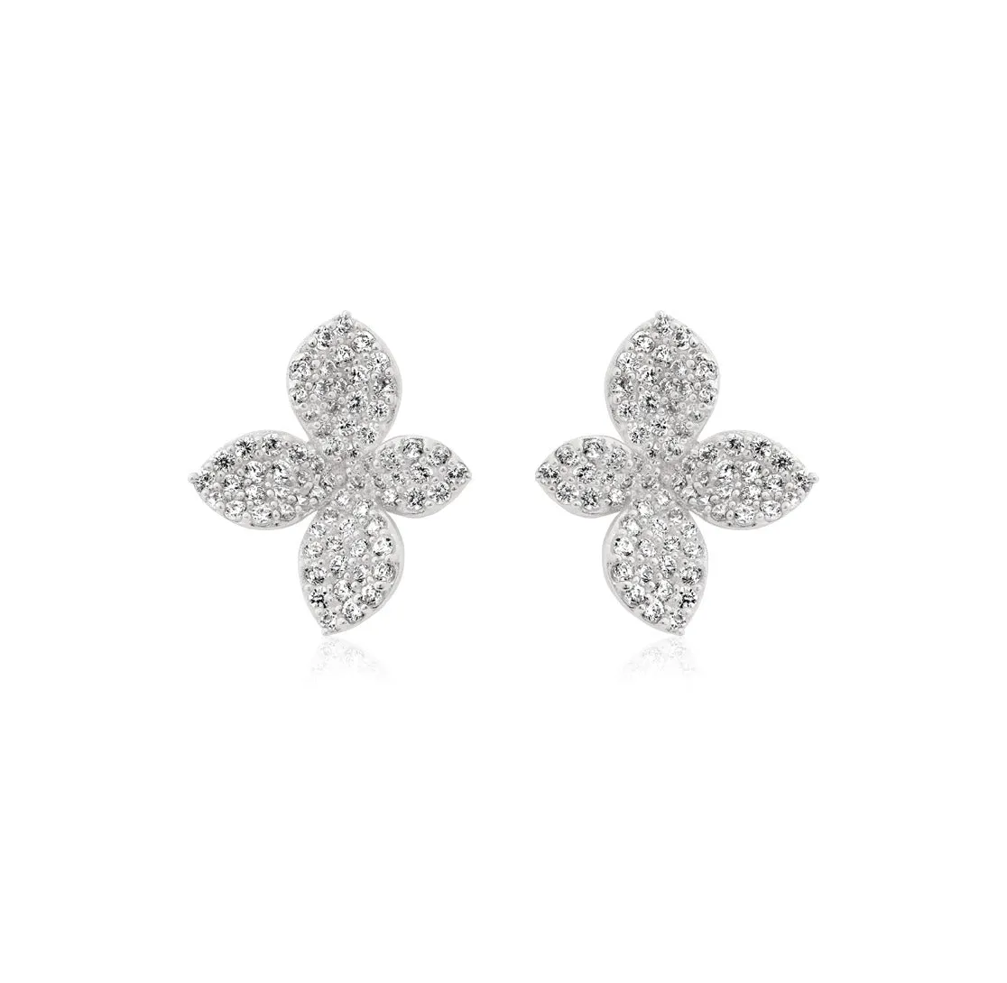 THIALH - Classic - Bloom 18K White Gold plated Earrings