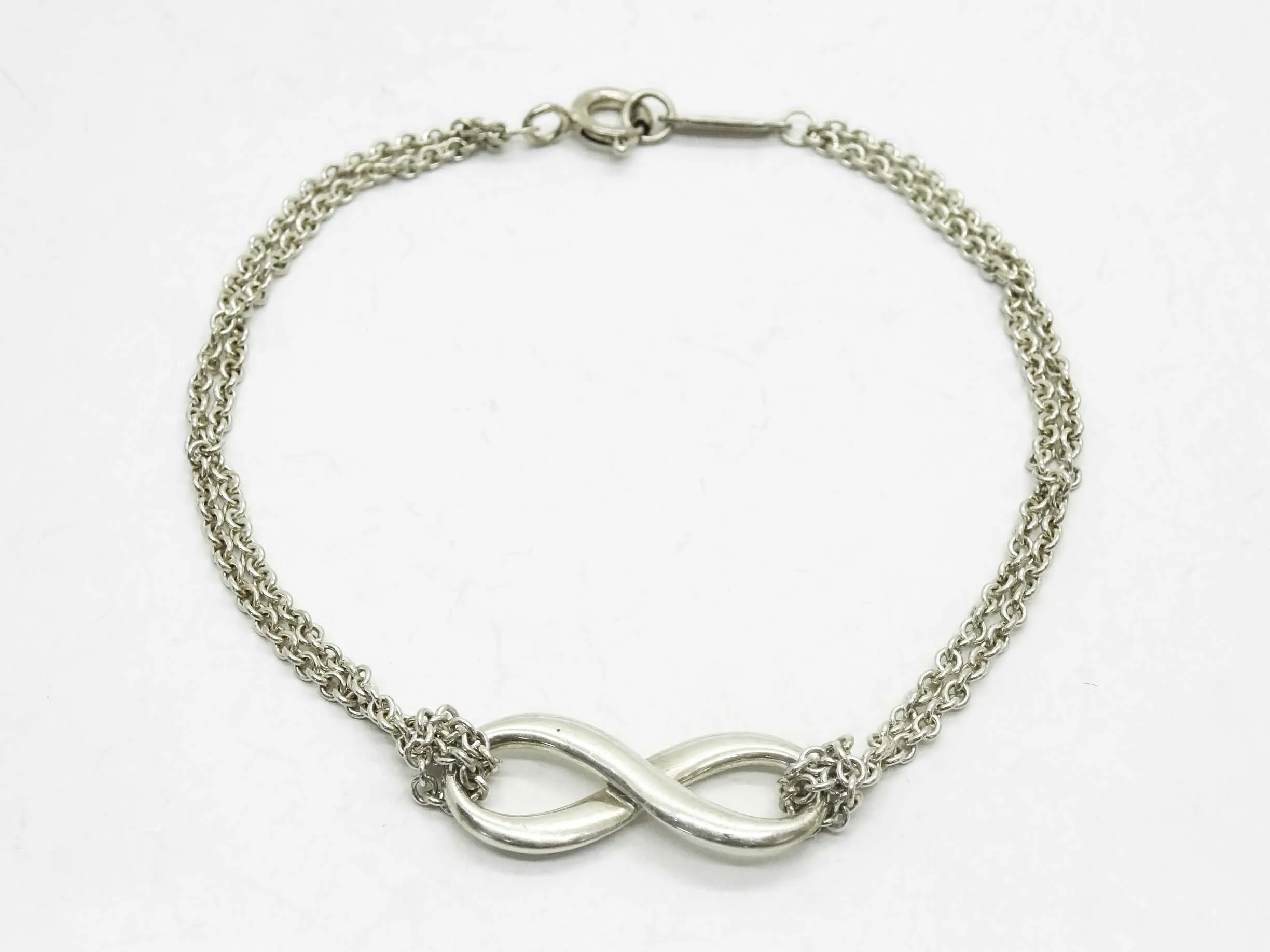 Tiffany & Co Infinity Double Chain Bracelet Sterling Silver