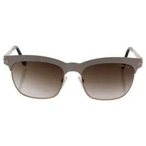 Tom Ford Elena Sunglasses FT0437 25F, Ivory/Gold Frame, Brown Gradient Lens, 54