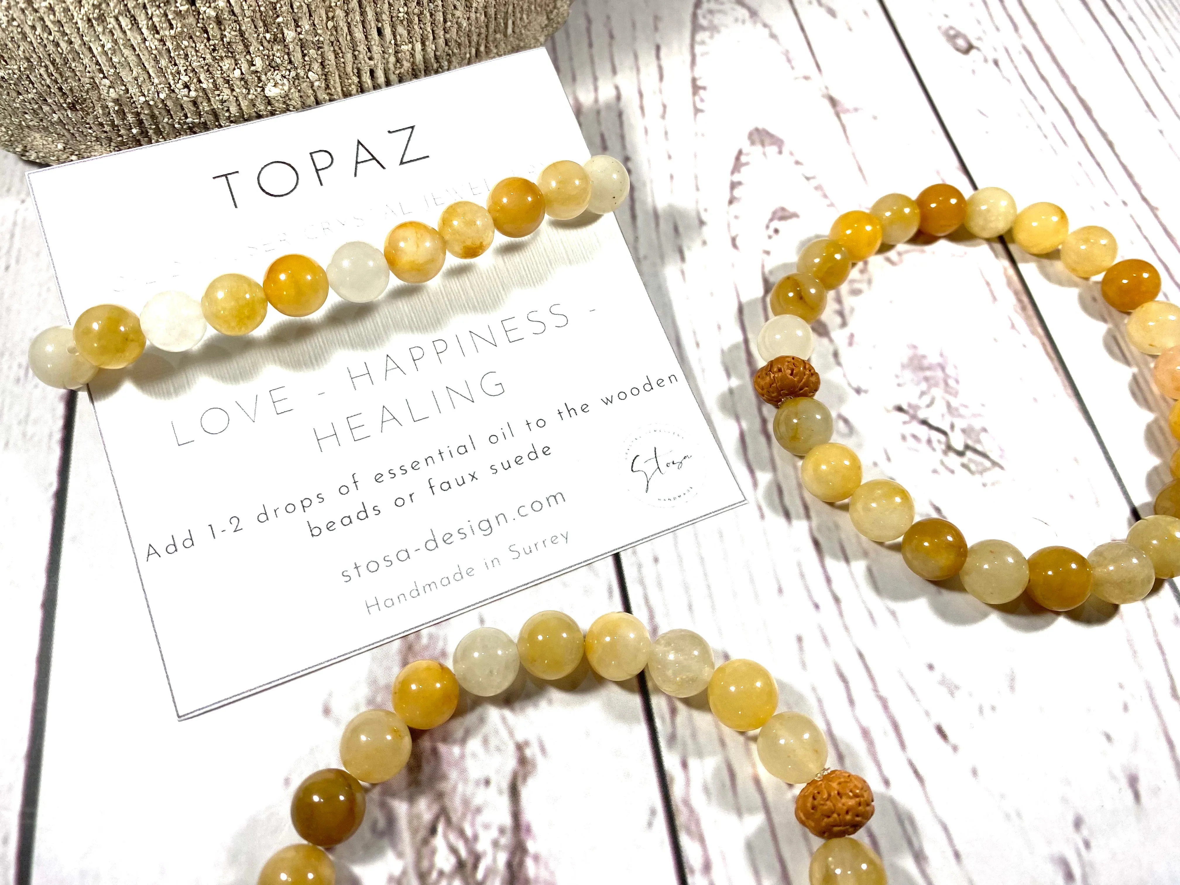 Topaz Crystal Diffuser Bracelet