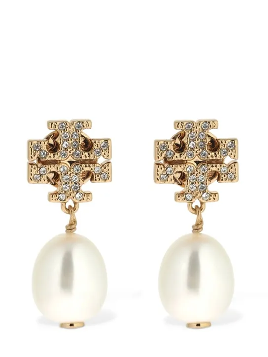 Tory Burch   Kira pavé pearl drop earrings 