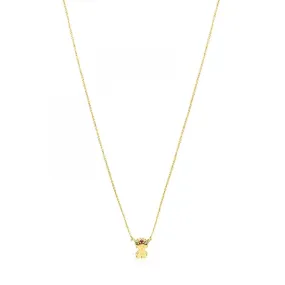 Tous Gold Real Sisy bear Necklace with Gemstones 812452070