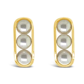 Triple Pearl Earrings