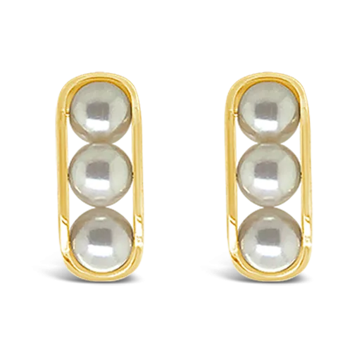 Triple Pearl Earrings