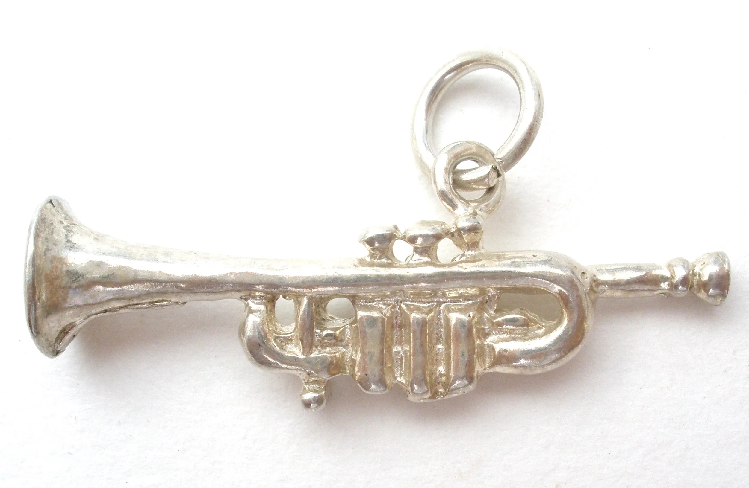 Trumpet Charm Pendant Sterling Silver