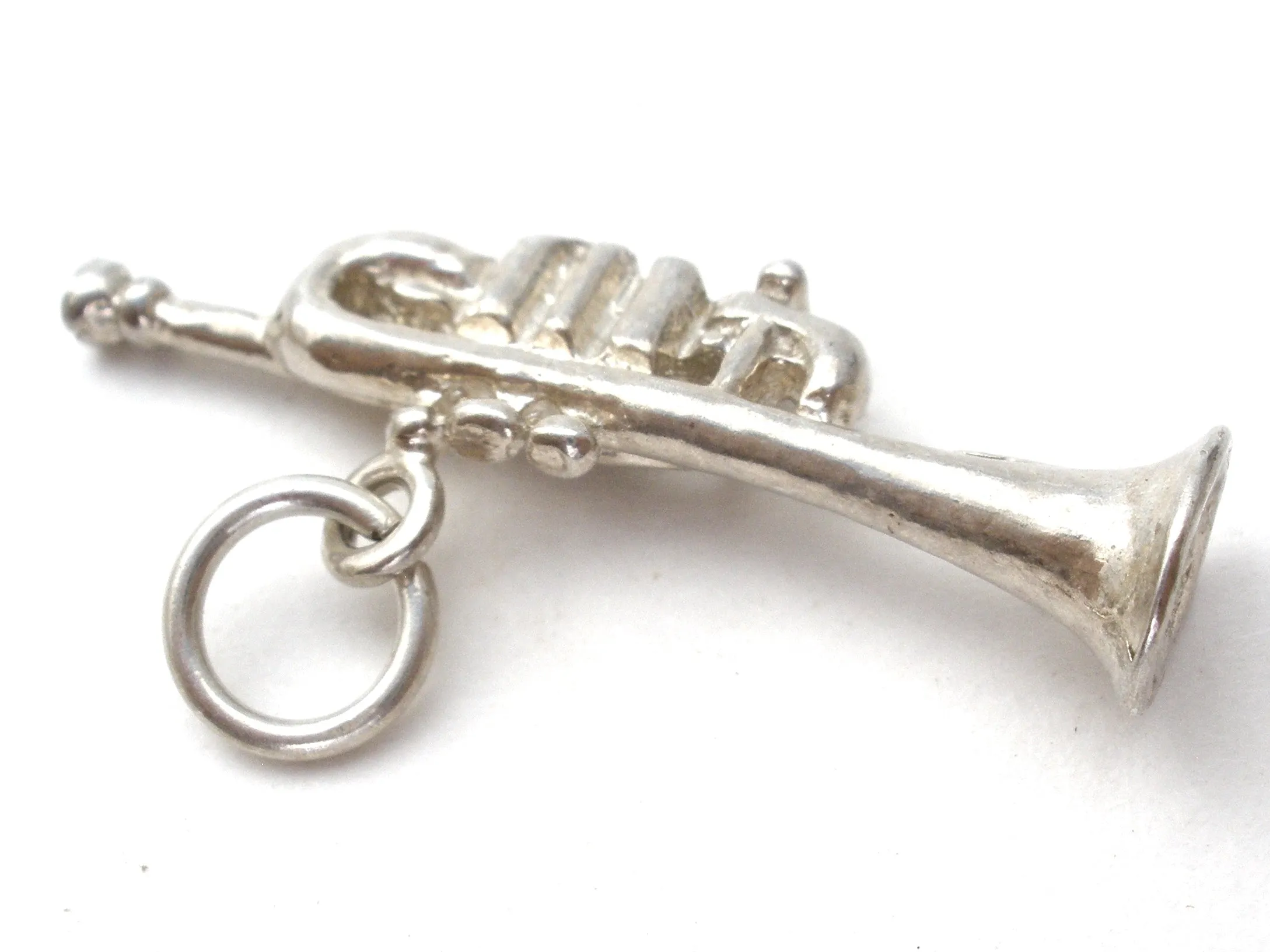 Trumpet Charm Pendant Sterling Silver