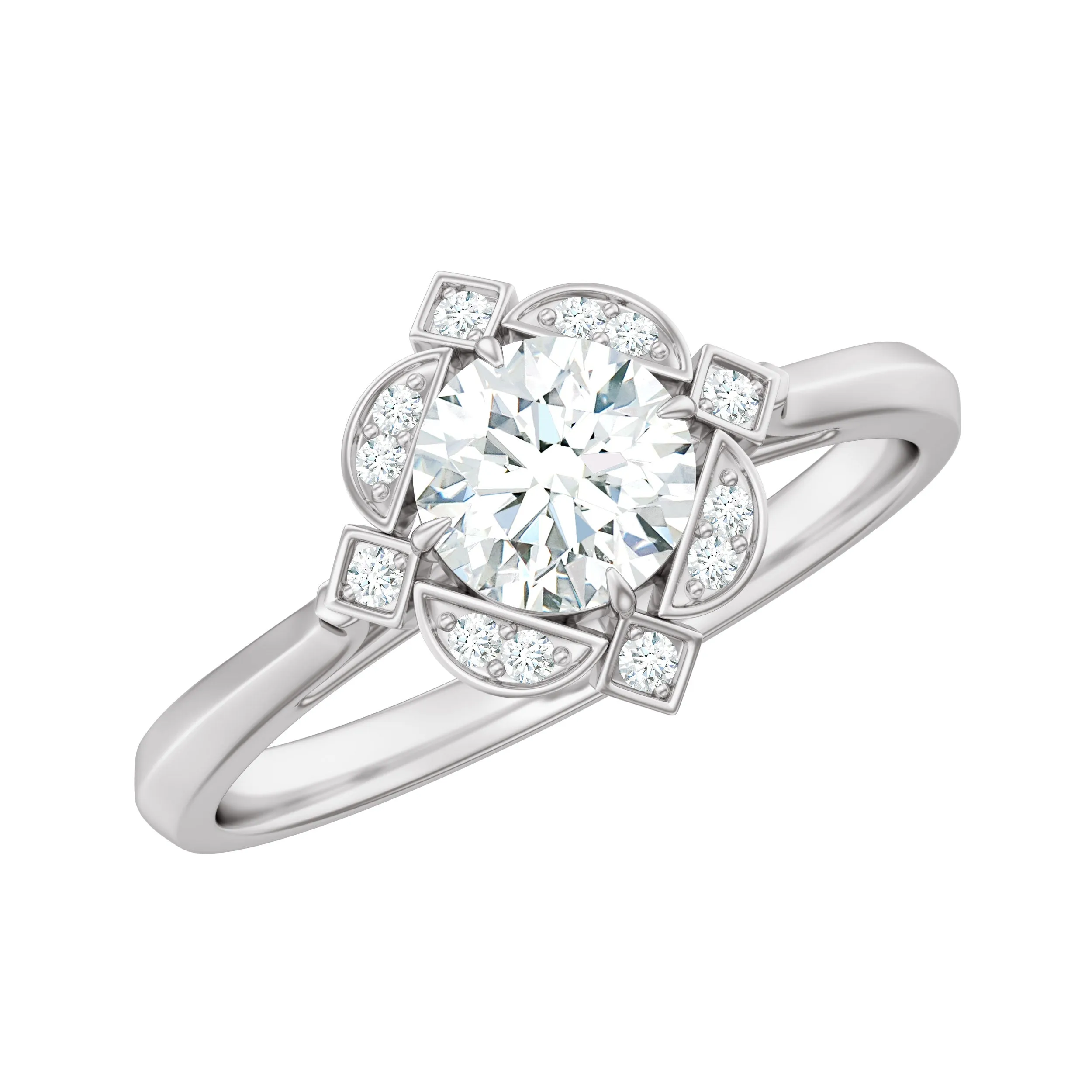 Vintage Style Lab Grown Diamond Engagement Ring