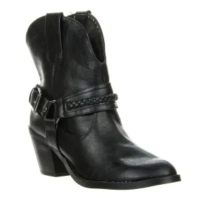 Western Style Buckle Heel Ankle Boot Bootie Cowgirl Women's