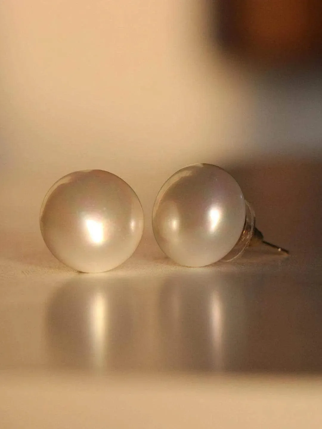 White Pearl Statement Studs