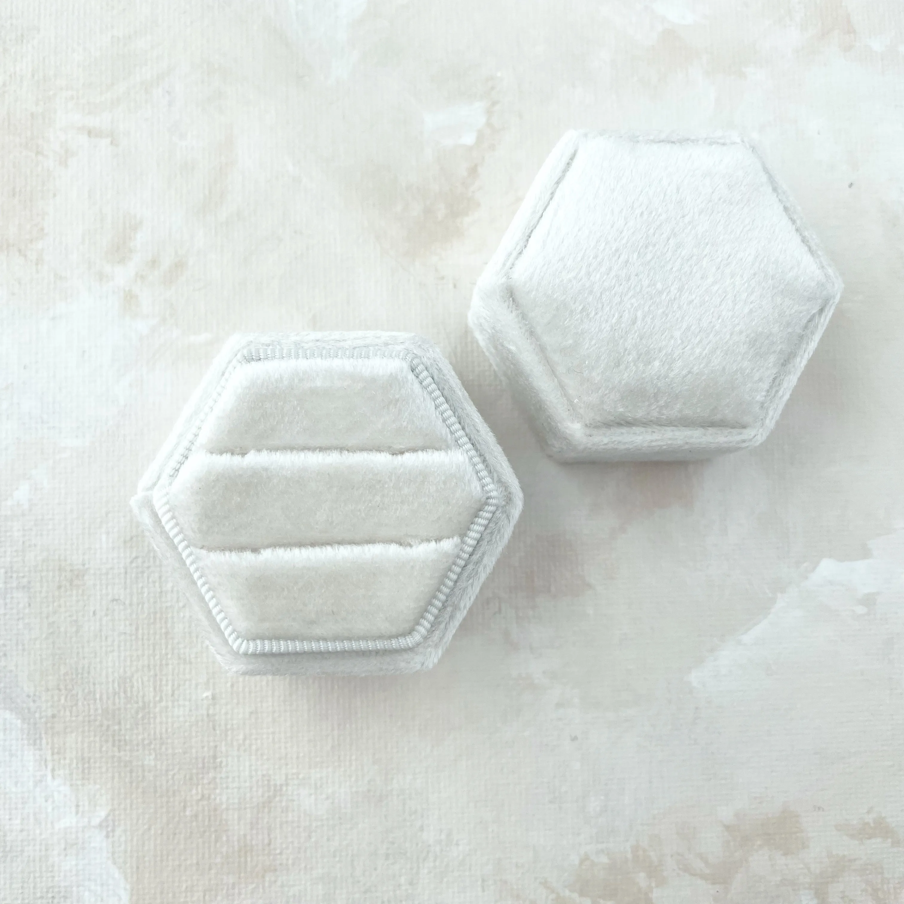 White Ring Boxes in Hexagon & Round