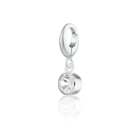 White Topaz Charm - April Birthstone